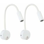 Applique chambre, liseuse led murale, lot de 2 appliques murales avec interrupteur col de cygne 3 watts ...