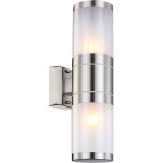 Applique d'ext�rieur double en inox - h. 37 cm