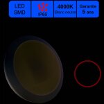 Applique d'exterieur hublot led rond 16w 1200 lm 4000k ip66 ik10 - garantie 5 ans