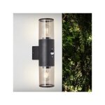 Applique extrieure sergioro brilliant 2l avec dtecteur - noir depoli - aluminium / plastique - ip44 ...