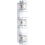 Applique murale lampe de salon lampe de salon lampe de chambre, 3 flammes, plaque de verre chromée blanche, ... Applique murale lampe de salon lampe de salon lampe de chambre, 3 flammes, plaque de verre chromée blanche, ...