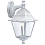 Applique lanterne descendante old e27 60w blanc / argent cm42x18x28 exte'rieur - sovil