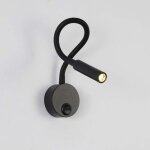Applique de lecture noir, lampe col de cygne flexible led 2w 3000k fixation liseuse murale 85 - 265v ...