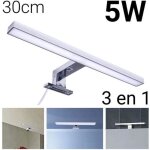 Applique led 30cm 5w pour miroir de salle de bain - blanc neutre - gris - contemporain - design - murale ...
