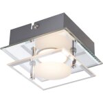 Applique murale led chrome, clairage de salon avec abat - jour en verre, satin dimmable, fonction ...