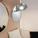 Applique led chrom�e liseuse applique murale lampe de chambre, verre acier bross�, 5w 450lm blanc chaud, ...