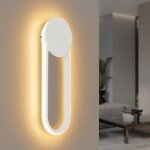 Applique led intrieure - lampe d'escalier 12w 41cm blanc lampe de couloir design moderne 3000k blanc ...