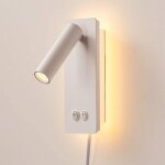 Applique led, lampe de lecture de chevet avec interrupteur, lumire d'ambiance chambre (led3 + 10w) blanche, ...