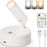Applique led sans fil avec t�l�commande, spot magn�tique rechargeable, rotation � 350�, intensit� variable, ...