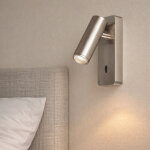 Applique liseuse t�te de lit avec interrupteur nickel satin� notte