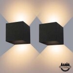 Appliques murales 12w, 2pcs 3000k led applique murale exterieur / interieur, r�glable applique mural ...