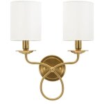 Applique murale 17x22x57 cm design glam dor� abat - jour pliss� blanc