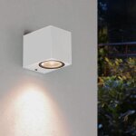 Applique murale blanche led rectangulaire ip44 pour ampoules gu10 - silamp