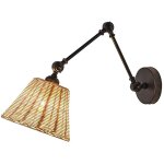 Applique murale avec bras articul� en rotin d20 cm