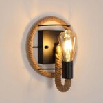 Applique murale corde, applique murale rustique r�tro industrielle, lampe murale vintage en corde de ...
