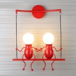 Applique murale cratif e27 luminaire moderne industriel pour chambre d'enfant couloir loft rouge - 1pcs ...
