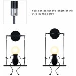 Wottes - applique murale cratif industriel luminaire e27 pour chambre d'enfant couloir loft bar noir ...
