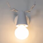 Applique murale cratif moderne en fer luminaire lampe murale antlers cerf e27 pour chambre d'enfant ...