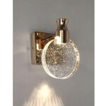 Applique murale cristal, lampe murale led cristal, lumiere murale ronde cristal, applique murale dor�, ...