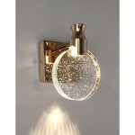Applique murale cristal, luminaire mural interieur de style nordique de luxe, lampe murale ronde cr�atif ...