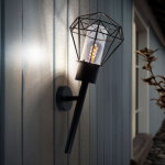 Applique murale d'ext�rieur ip44, lampe torche de jardin, applique murale vintage noire, aspect grille ...