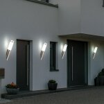 Applique murale d'ext�rieur lampe de jardin en acier inoxydable lampe de porte d'entr�e argent�e, look ...