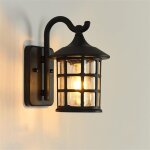 Applique murale exterieur, lanterne lampe tanche en aluminium et verre jardin luminaire retro decoration ...