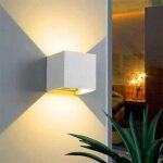 Applique murale d'ext�rieur led cube 40w, �tanche ip65, angle d'�clairage r�glable, lumi�re blanche chaude ...