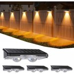 Applique murale exterieur solaire lot de 4, ip44 �tanche lampe solaire exterieur avec 11 modes, blanc ...