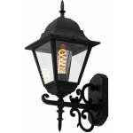 Applique murale d'ext�rieur style maison de campagne lanterne noire, aluminium, verre clair, 1x e27, ...