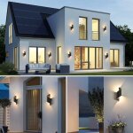 Applique murale ext�rieure, 10w, lumi�re blanc chaud 3000k, �tanche ip65, abat - jour en spirale m�tallique. ...