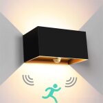 Applique murale ext�rieure 24 w avec d�tecteur de mouvement, ip65, blanc chaud 3000 k, �clairage mural ...