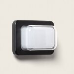 Applique murale ext�rieure led 8w �clairage rectangulaire noire gulpos noir mat