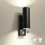 Applique murale ext�rieure led en acier inoxydable avec d�tecteur de mouvement pir r�glable et interrupteur ...