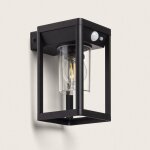 Applique murale ext�rieure solaire led 2w aluminium devah avec d�tecteur de mouvement noir