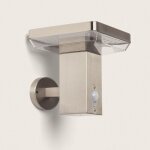 Applique murale ext�rieure solaire led 5w aluminium avec d�tecteur de mouvement barton square argent