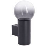 Applique murale filaire noire boule fum�e ip44, culot e27, 40w max - apfe40wnbou - xanlite