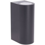 Applique murale filaire noire ip44, culot gu10, deux sources d'�clairage, 40w max - apfg40w2tn - xanlite ...