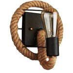 Applique murale en forme de corde de chanvre style am�ricain - lampe industrielle en fer - pour bars, ...