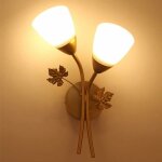 Appliques murales en forme de fleur � double t�te, abat - jour en verre de cr�ativit� + luminaire � base ...
