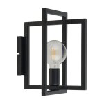 Applique murale g�om�trique noire style loft pour salon salle � manger eden 1xe27 15w sigma lighting