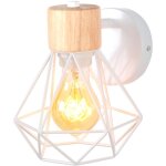 Appliques murales industrielles r�glable design cage en bois m�tal 16cm, lampe murale int�rieure vintage ...