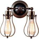 Applique murale industrielle vintage lampe 2 lumi�res retro pour maison de caf� loft cuisine salon et ...