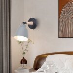 Applique murale industrielle vintage lampe murale mtal bois clairage murale rglable e27 12cm gris ...