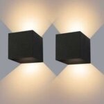 Applique murale interieur / exterieur 12w 2 lampes murales noires led etanches ip65 r�glable lampe lumi�re ...