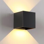 Applique murale interieur / exterieur 7w, lampes murales noires led r�glable lampe lumi�re orientable ...