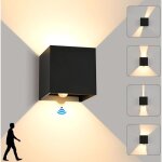 Applique murale intrieur / extrieur avec dtecteur de mouvement ip65 tanche 12w 3000k - angle rglable ...