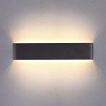 Applique murale d'intrieur led (noire), 41 cm, lumire blanche chaude 14 w 3000 k, moderne, idale pour ...