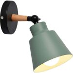 Applique murale interieur moderne design scandinave en bois et en fer, applique murale pour chambre chevet ...