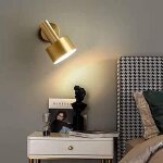 Applique murale d'int�rieur moderne dor�e e27, lampe murale cr�ative, bras articul� r�glable avec abat ...